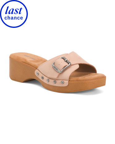 MUK LUKS Suede Cora Wedge Sandals Çəhrayı Topuqlu Sandal