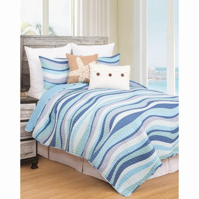 C&F Home Sea Waves Mavi Okean 2-Parçalı Twin Yorgan Dəsti
