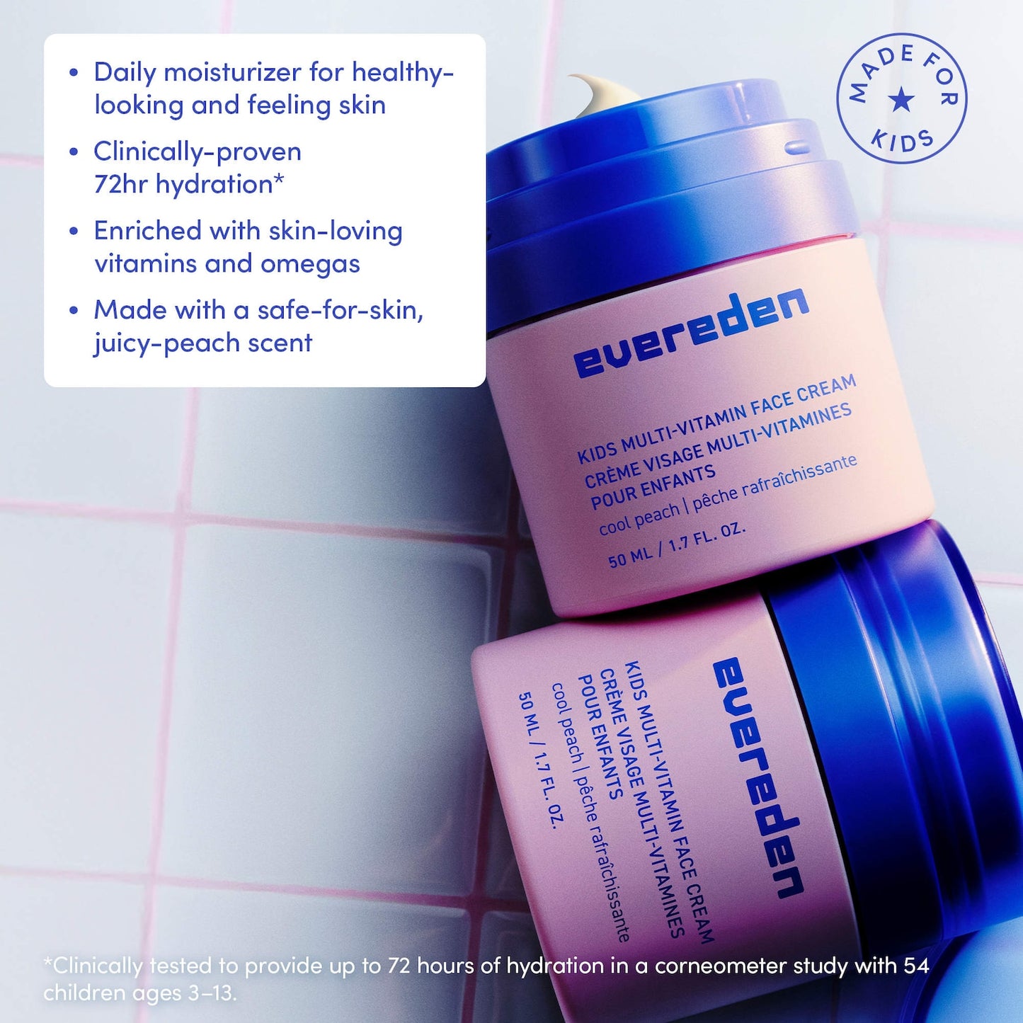Evereden Uşaq və Yeniyetmə Multi-Vitamin Üz Kremi Vitamin E, B3, B5 (Niacinamide) və Squalane ilə