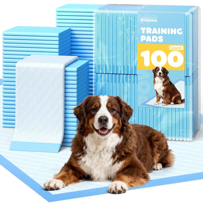 Powools Puppy Pads, 33.5" x 27.5" X-Large 6-Qatlı, 100 Sayda İt Sidik Yastıqları Güclü Udma Qabiliyyəti ilə
