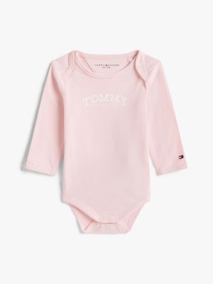 Tommy Hilfiger Körpələr üçün Uzun Qollu Monotype Loqo Bodysu, Duchess Çəhrayı
