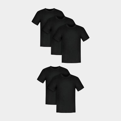 Hanes Kişi Orta Çəkili T-Shirt Köynək - Qara XXL