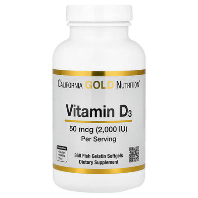 California Gold Nutrition D3 Vitamini 50 Mcg 2000 IU 360 Balıq Jelatin Kapsula