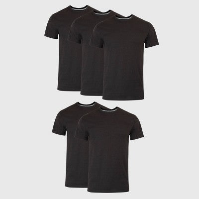 Hanes Premium Hanes Kişi Premium 5-li Paket Dar Oturuşlu Crew Neck T-Shirt - Qara M
