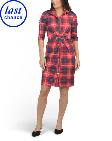 GRETCHEN SCOTT Üç Rübə Qollu Tartan Məxi Geyim