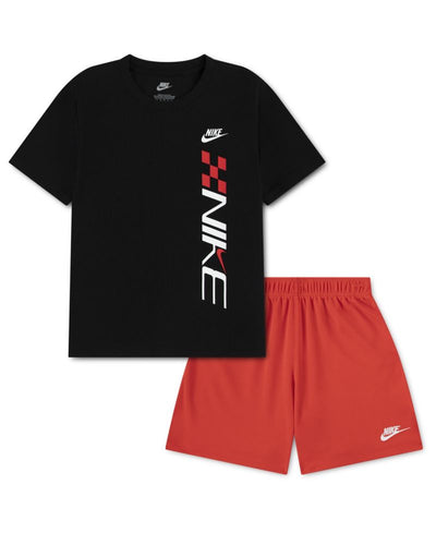 Nike Oğlan Victory Lap Yuvarlaq Yaxa Köynək və Tor Şalvar, 2-Parçalı Dəst