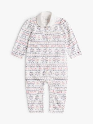 Tommy Hilfiger Uşaq Fair Isle Loqo Kombinezon, Krem