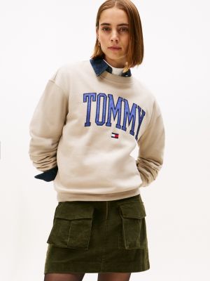 Tommy Hilfiger Varsity Logo Crewneck Sweatshirt, Gri