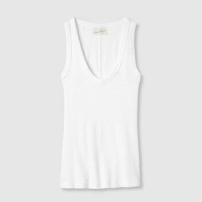 Universal Thread Qadın Dar Oturan Kolsuz Bluza Ağ XL