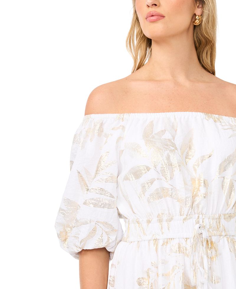 Vince Camuto Qadın Off-The-Shoulder Səviyyəli Fırıldaqı Geyim