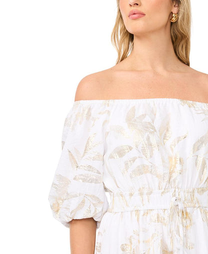 Vince Camuto Qadın Off-The-Shoulder Səviyyəli Fırıldaqı Geyim