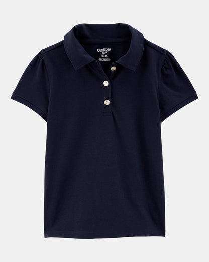 OshKosh B'gosh Uşaq Pique Uniform Polo Köynəyi - Tünd Mavi