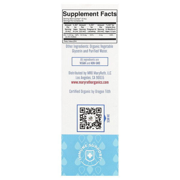 Maryruth S Organic Ionic Zinc Maye Damlaları Adsız 4 Fl Oz 120 Ml