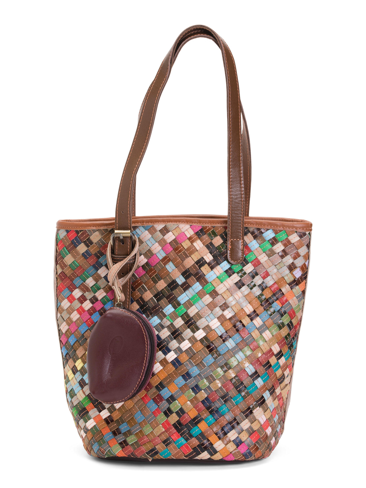 AMERILEATHER Leather Rosanna Toxuma Çantası