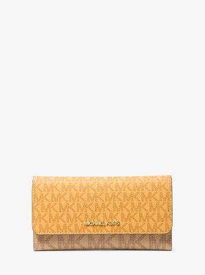Michael Kors Jet Set Böyük Signature Loqosu Üç Qatlaqlı Cüzdan