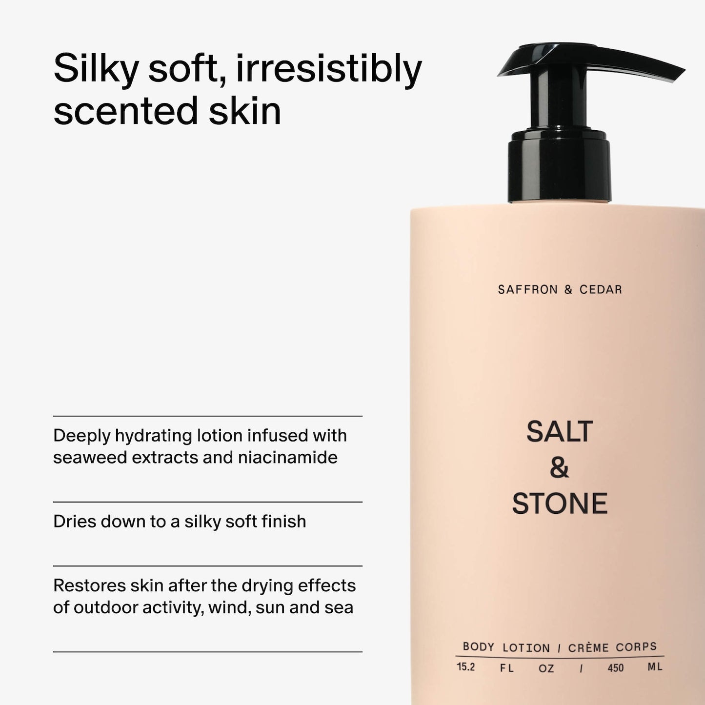 Salt & Stone Şəfran və Sidr Ətirli Bədən Losyonu Niacinamidli