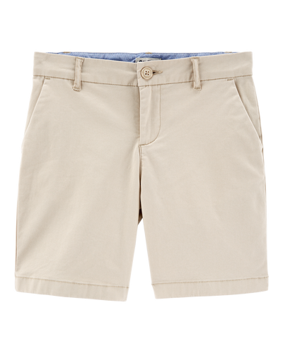 OshKosh B'gosh Qız Elastik Çino Şort - Xaki