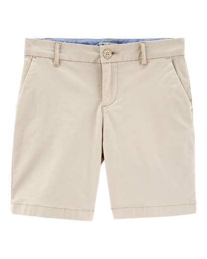 OshKosh B'gosh Qız Streç Çino Şortları - Xaki