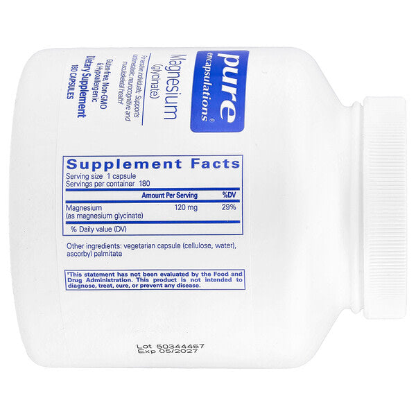 Pure Encapsulations Magnesium Glycinate 120mg 180 Kapsul