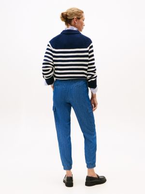 Tommy Hilfiger Kəmərli Kargo Joqqer, Tünd Chambray