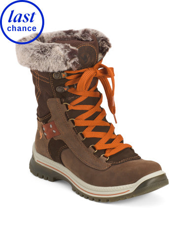 SANTANA CANADA Made In Italy Dəri Milly Çətinəsəhəri Rahat Bağlı Qış Çəkmələri