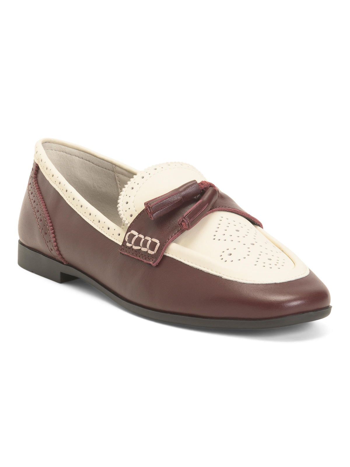BLACK SUEDE STUDIO Leather Pheby Rənglərin Kombinasiyası Türsülü Loaferler