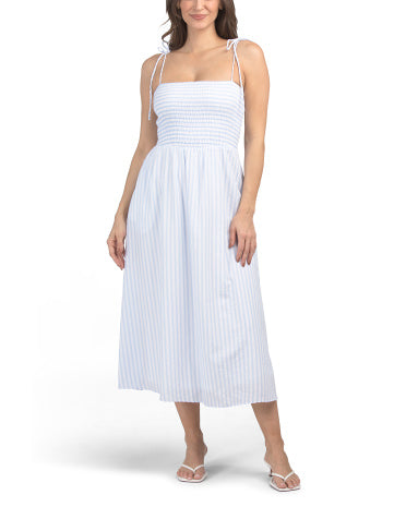 JULIA JORDAN Seersucker Maxi Geyimi