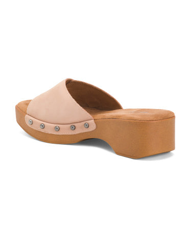 MUK LUKS Suede Cora Wedge Sandals Çəhrayı Topuqlu Sandal