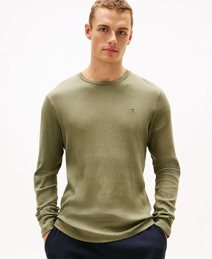 Tommy Hilfiger Kişi Uzun Qol Ribli Pijama Köynəyi