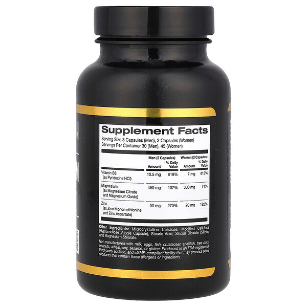 California Gold Nutrition Sport Çinko Maqnezium B6 Vitamini 90 Bitki Kapsulu