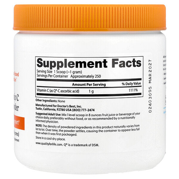 Doctor's Best Saf C Vitamini Tozu Q C ilə 250 G