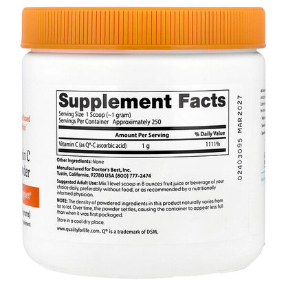 Doctor's Best Saf C Vitamini Tozu Q C ilə 250 G