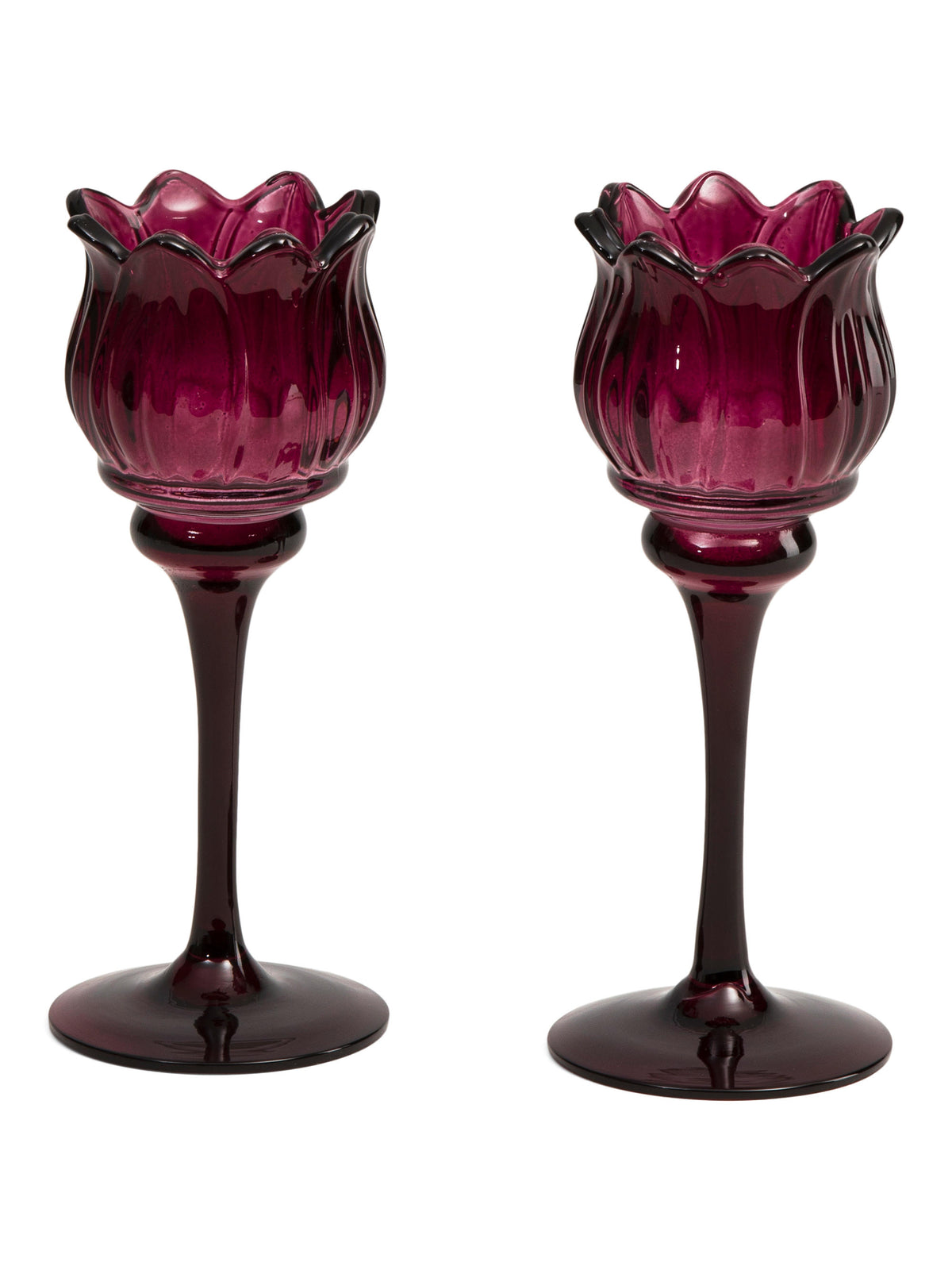 ONE DESIGN 2-Parça 7.5 sm Şüşə Tulip Şam Tutacağı Dəsti