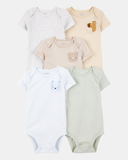 Carter's Uşaq 5-Paket Heyvanlar Qısa Tək Pambıq Bodisut