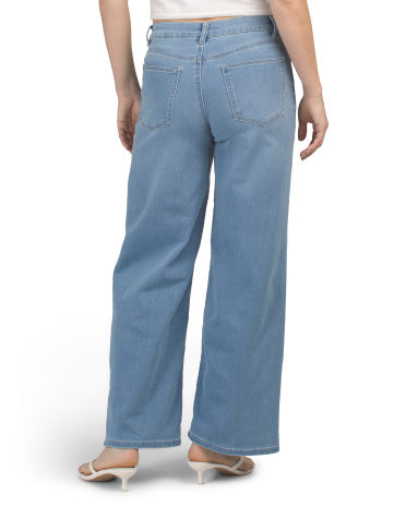 D. JEANS Orta Belli Rahat Örgü Geniş Paça Cins