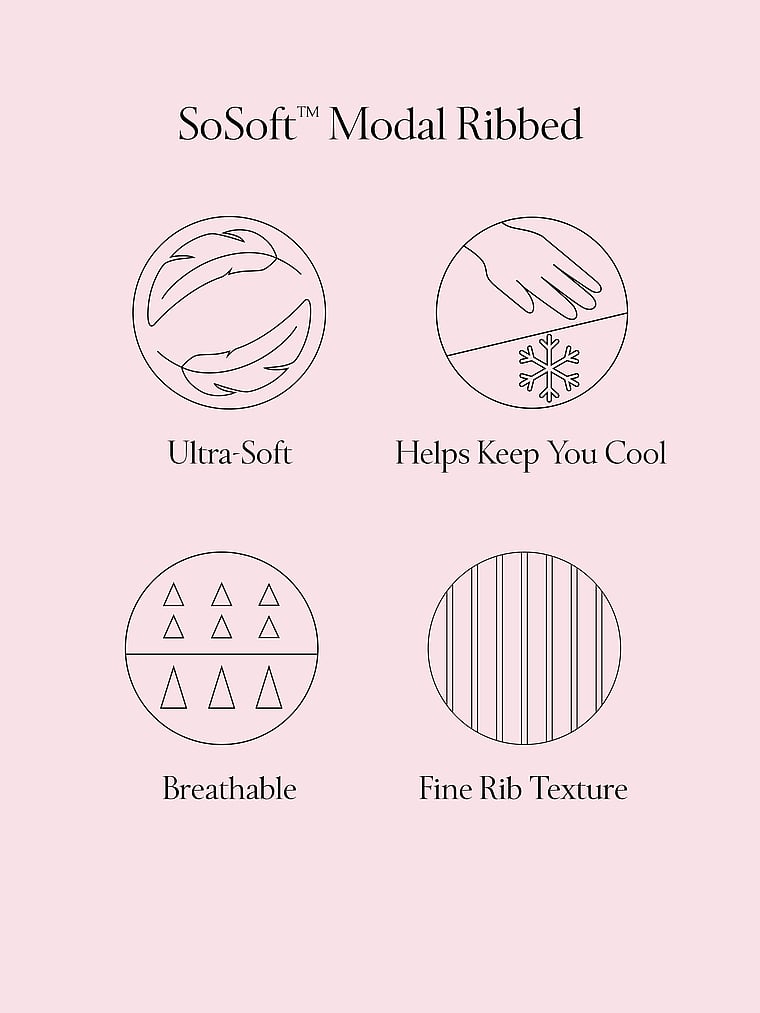 Victoria's Secret SoSoft™ Modal Ribbed Dantel Bələdli Uzun Xalat