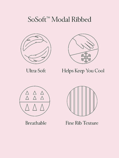 Victoria's Secret SoSoft™ Modal Ribbed Dantel Bələdli Uzun Xalat