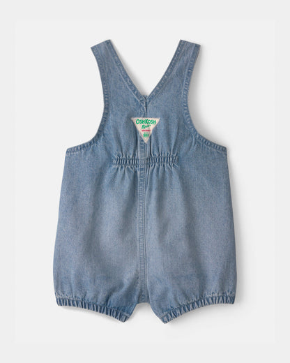 Carter's Uşaq Qız Vintage Tərz Denim Qısaltılmış Salopet - Orta Rəngdə