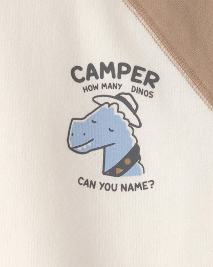 Carter's Uşaq Oğlan Dinozavr Fransız Terisi Pullover Sveatşirt - Qəhvəyi/Fil Dişi