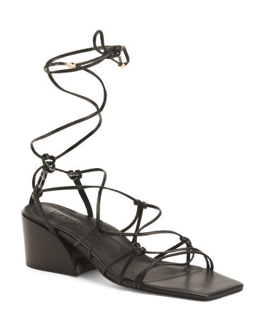 MARION PARKE Made In Brazil Dəri Cassandra Blok Topuqlu Sandal