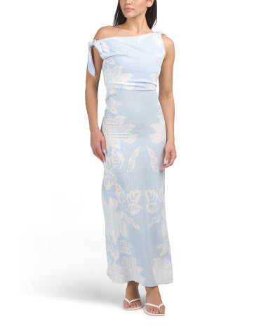 WHITE CLOSET Keten Qarışımlı Çiçek Desen Maxi Geyim