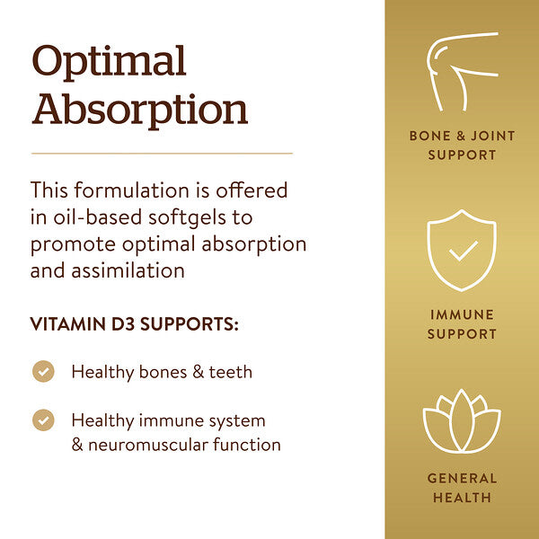 Solgar Vitamin D3 Kholekalsifеrol 125 Mkg 5000 VƏ 100 Softgel