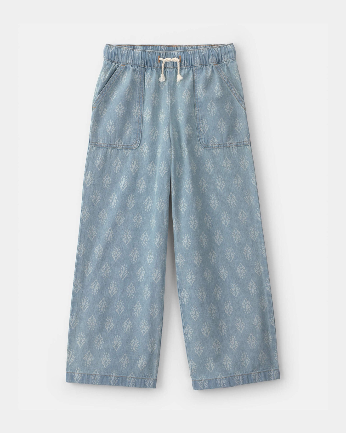 OshKosh B'gosh Qız Çiçəkli Chambray Çəkmə Şalvar - Açıq Yuma
