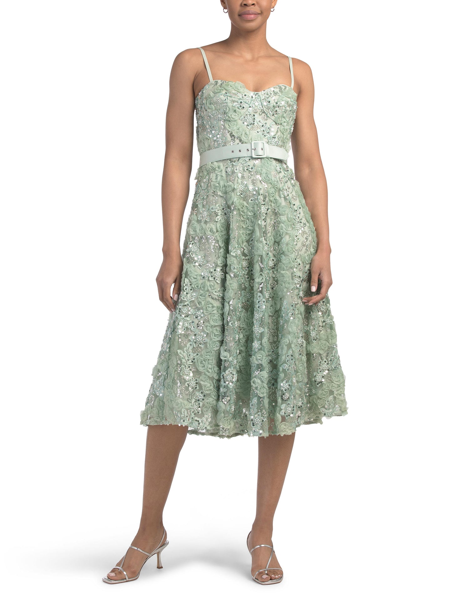 DRESS THE POPULATION Mabel Midi Geyim