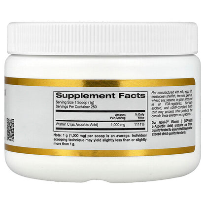 California Gold Nutrition Gold C Powder USP Səviyyəsi C Vitamini 1000mg 250g