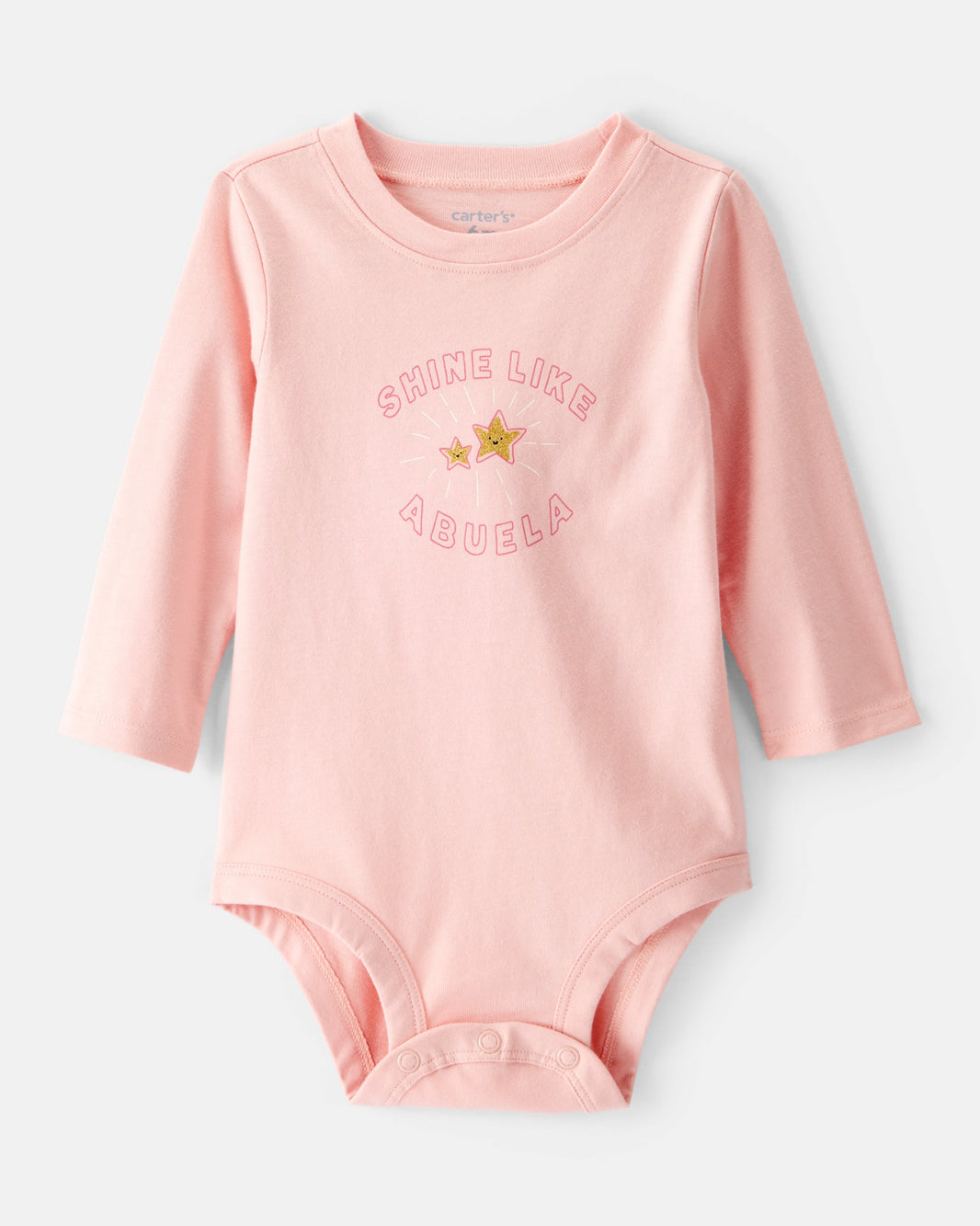 Carter's Baby Girl Shine Like Abuela Pambaqlı Uzun Təkəllü Qrafik Bodysuit - Çəhrayı