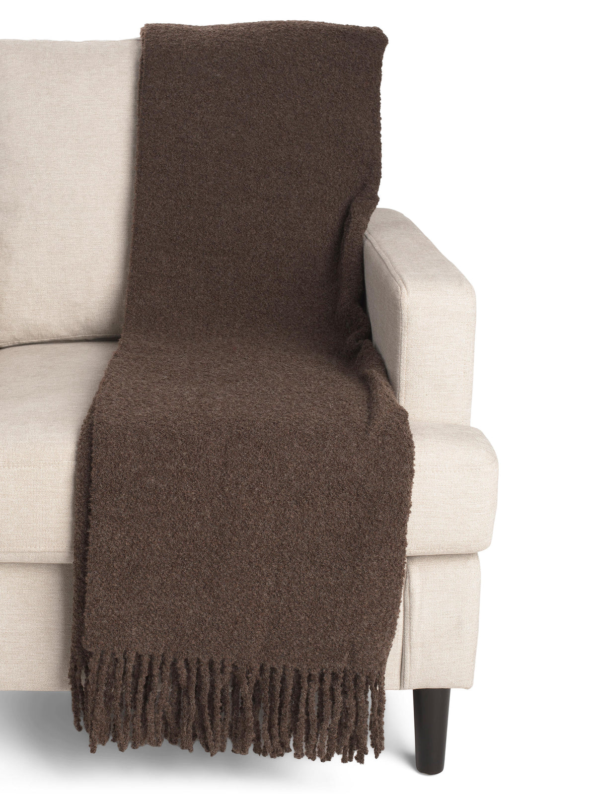 MADE IN EUROPE Yün Qarışımlı Boucle Atma Örtüsü