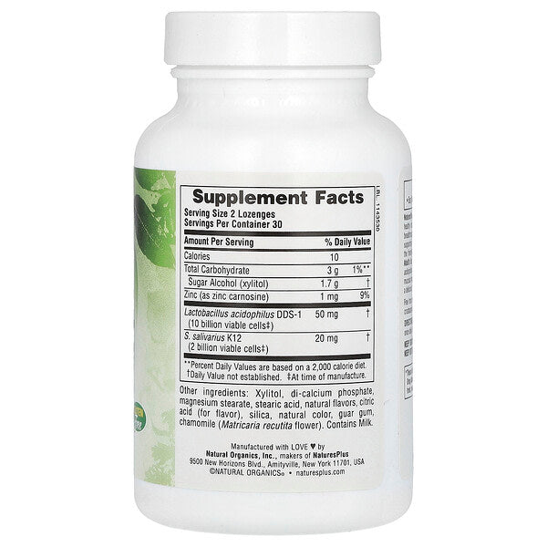 Naturesplus Adult S Qulaq Burun Boğaz Pastilləri K12 Probiotiklə Təbii Çoxmeyvəli Dad 60 Pastil