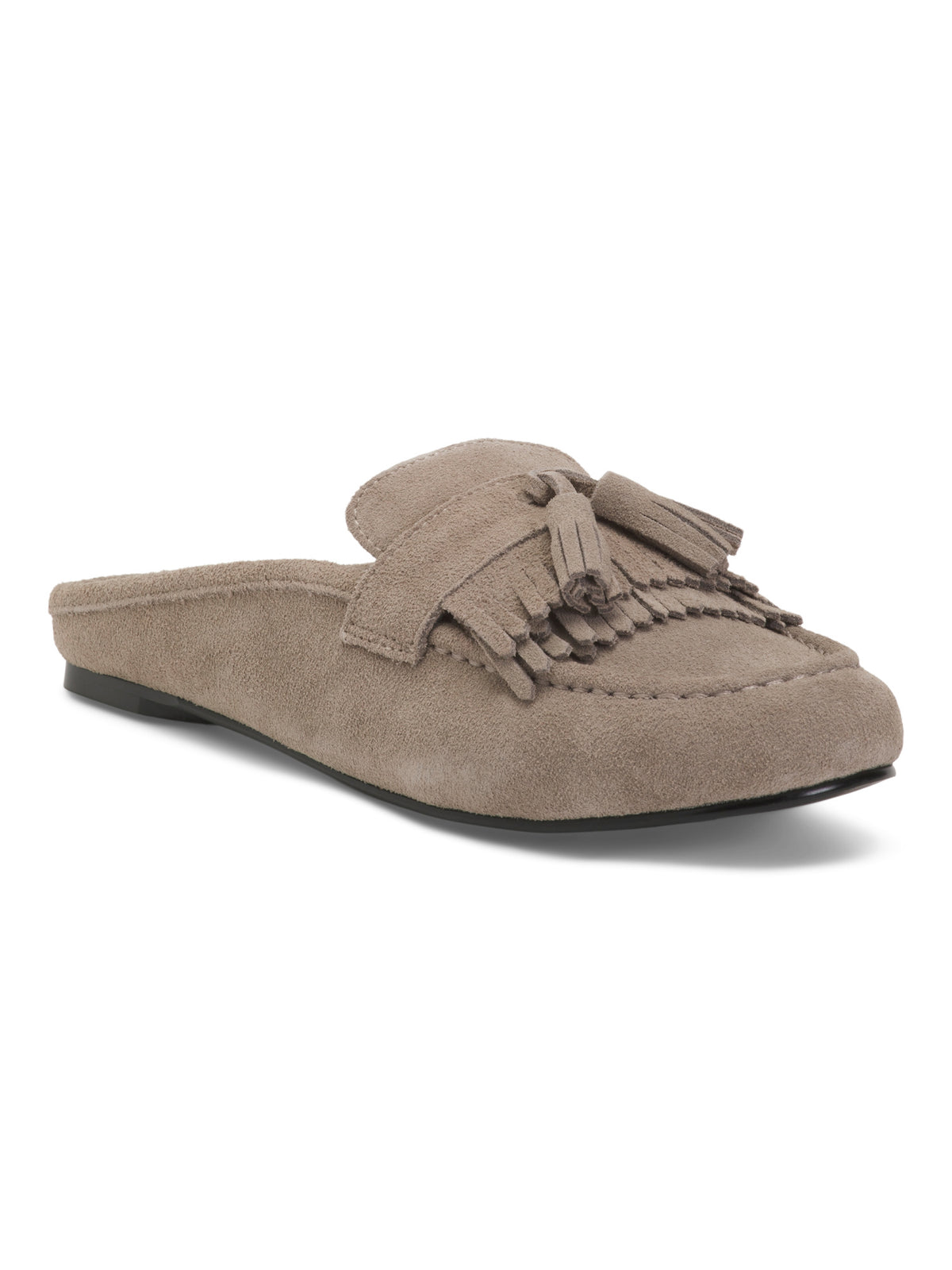 BLACK SUEDE STUDIO Made In Brazil Süət Arlys Arxa Açıq Saçaqlı Loafer Ayaqqabı