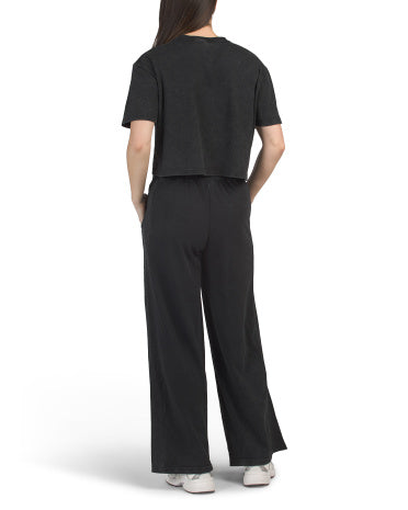 HARMONY Ribbed French Terry Köynək və Geniş Paça Şalvar Dəsti